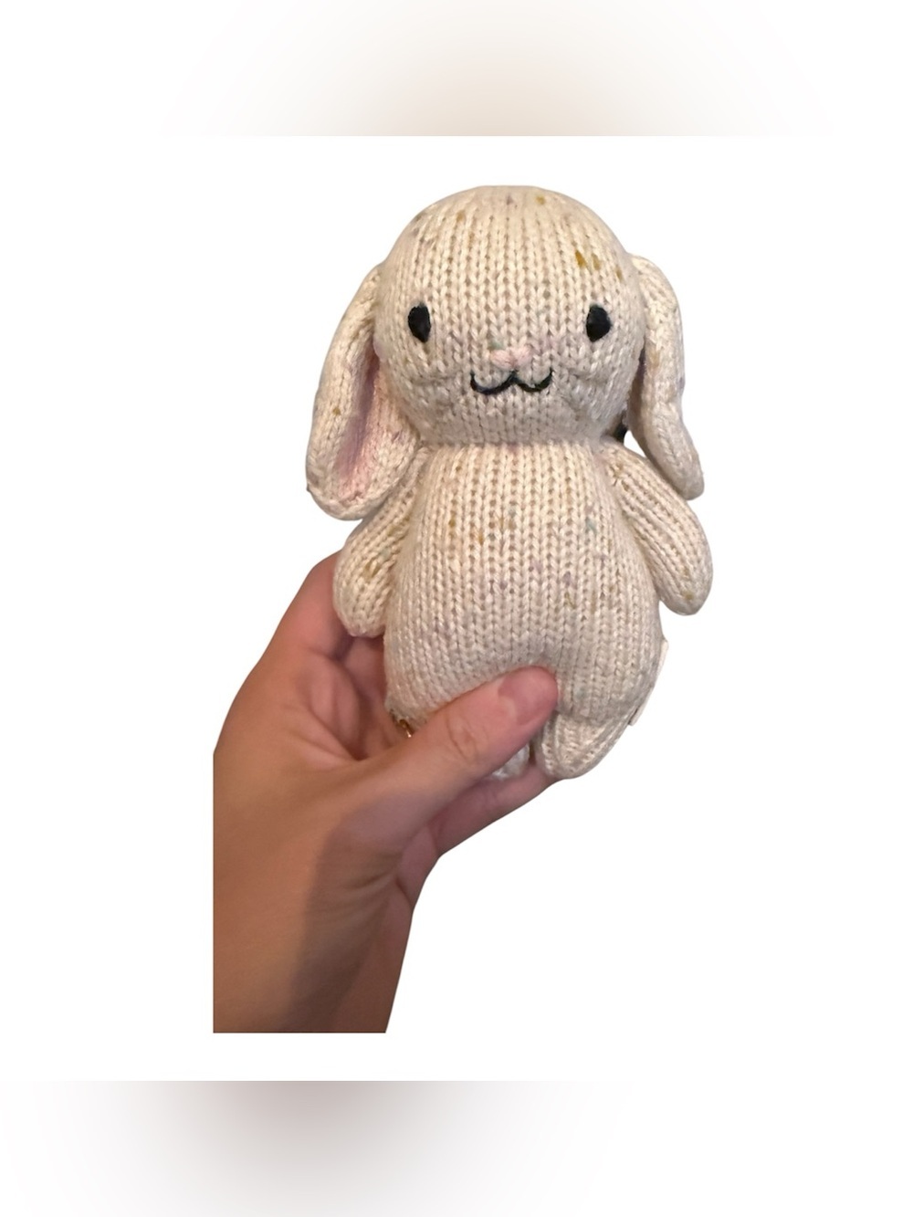 Cuddle + Kind Baby Bunny Confetti Color organic cotton 6 Inch - Picture 3 of 4